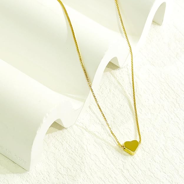 Cute Heart Gold Necklace with gift Packaging π