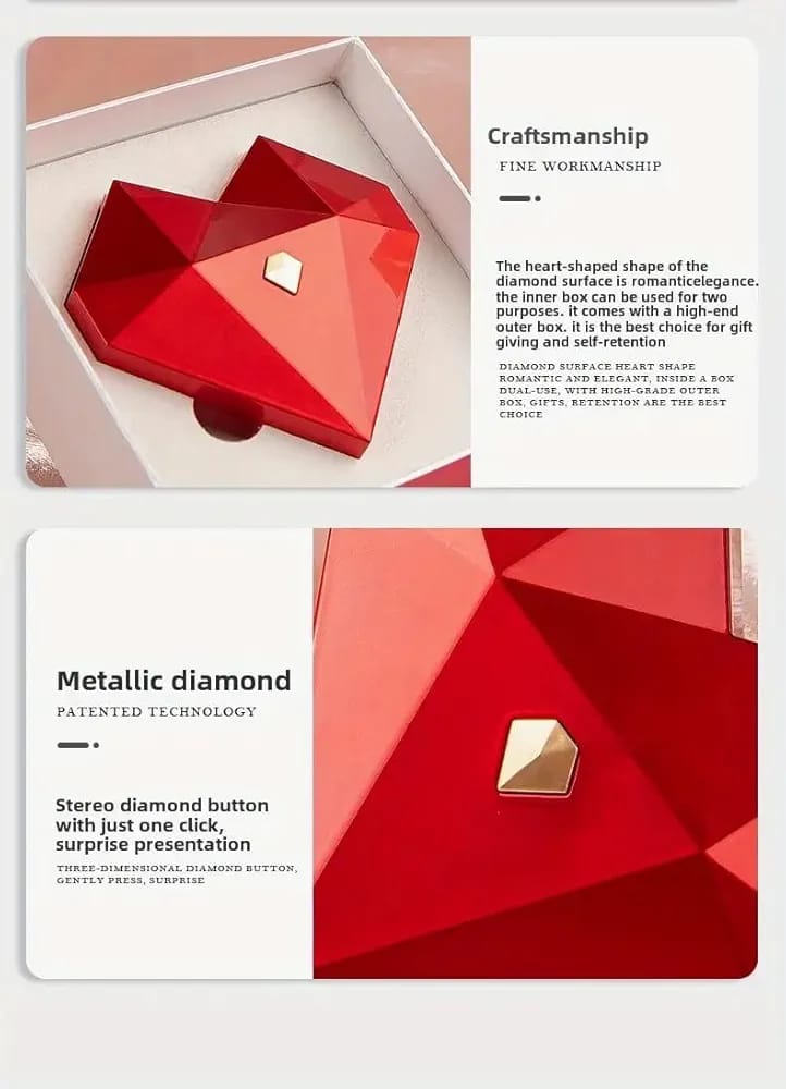 Popup Heart Ring Box with Adjustable Heart Ring π