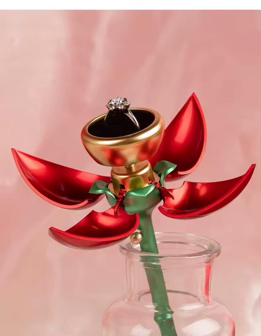 Rose Ring Box with Premium Diamond Ring π