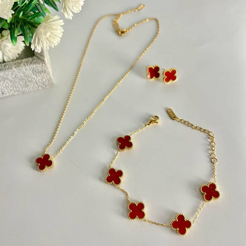Clover Jewelry Set in 4 Colors (Gift Packaging) π