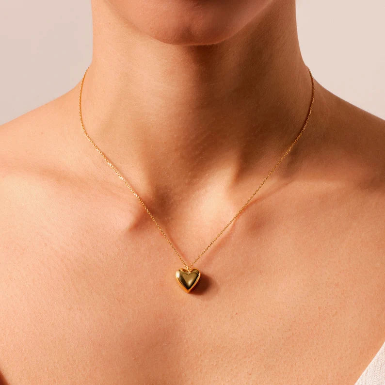 Cute Heart Gold Necklace with gift Packaging π