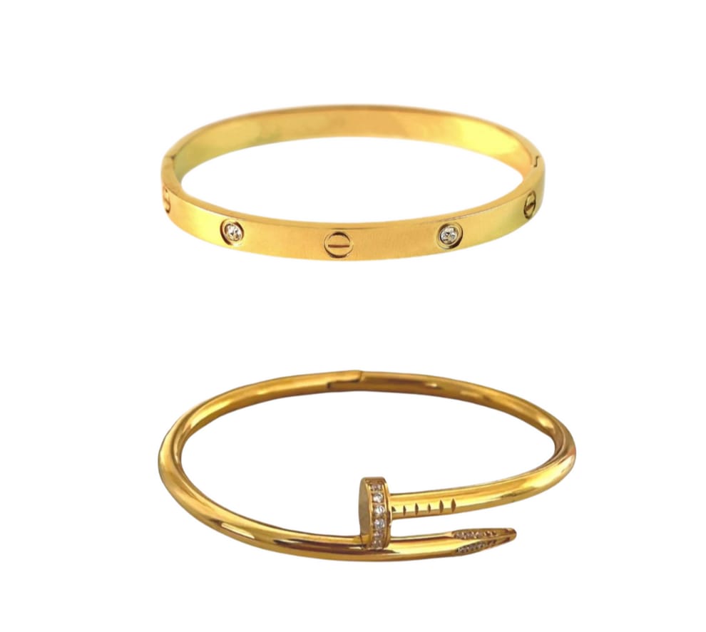 Cartier Diamond And Nail Bangle Set (Gift Packaging) π