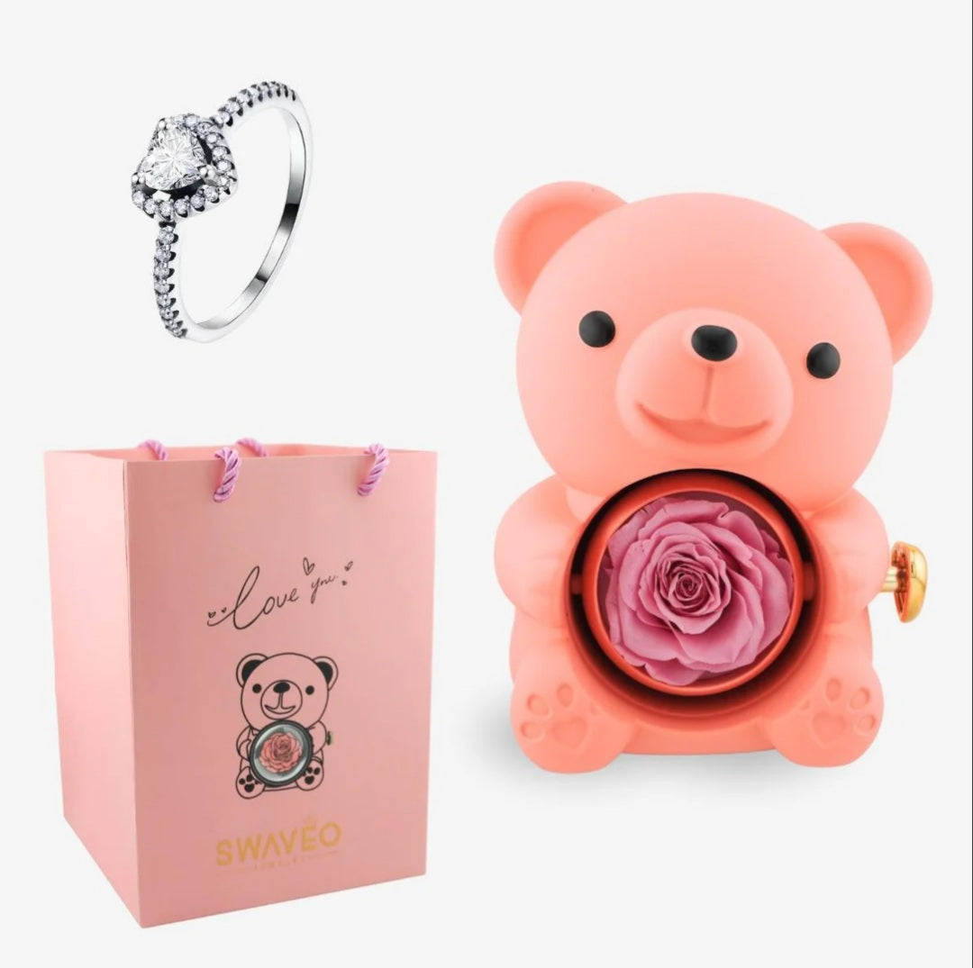 Cute Teddy Bear With Adjustable Heart Ring π+ ( Gift Bag )