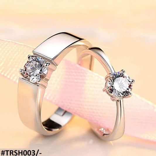 Diamond Couple Rings  – Adjustable | Comes with Light Box & Gift Bag 🎁