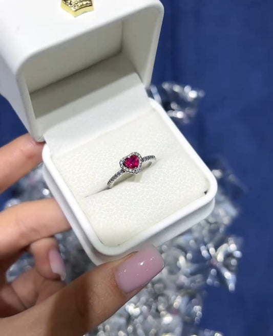 ✨ Premium Red Heart Ring – Adjustable | Comes with Light Box & Gift Bag 🎁